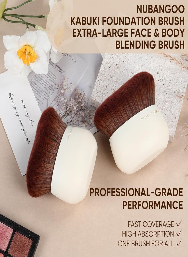 NUBANGOO Extra Large Body Makeup Brush,Tanning Brush, Self Tanner, Foundation Bronzer Brush Cream Powder Liquid oil Applicator, Face Neck Leg Full Body Blending Brush(White) - Image 4