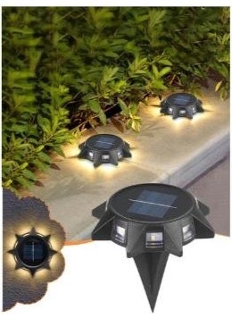 Gaman - 2 Pieces Solar Garden Wall - Floor Decorative Daylight 8 LED Garden Lighting - Image 1