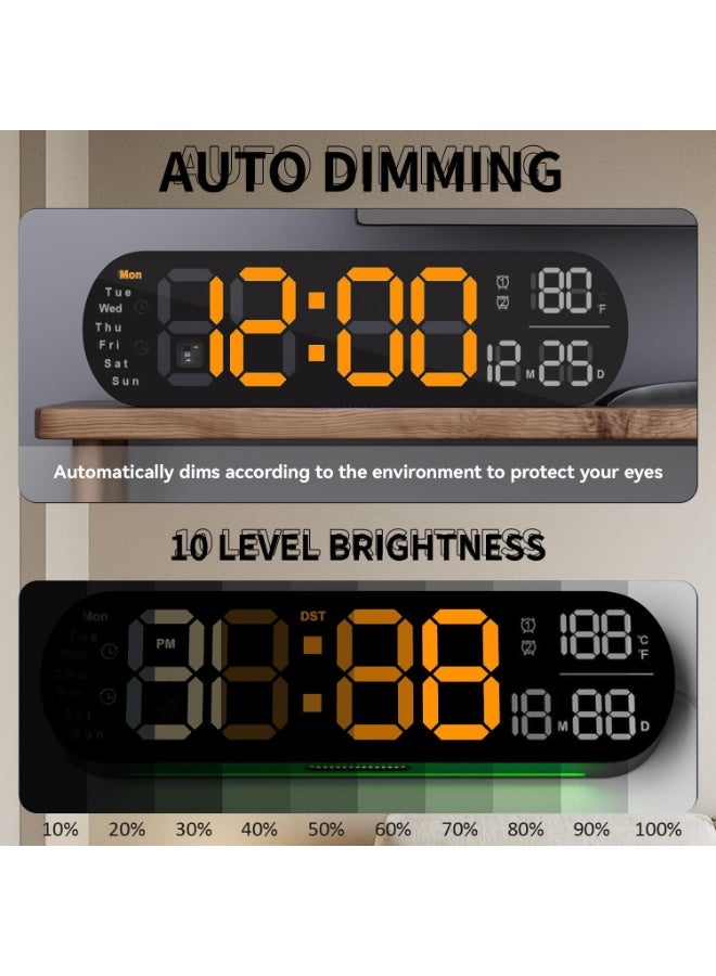 Multifunctional LED Digital Wall Clock with Remote Control, Date and Temperature Display - Image 5
