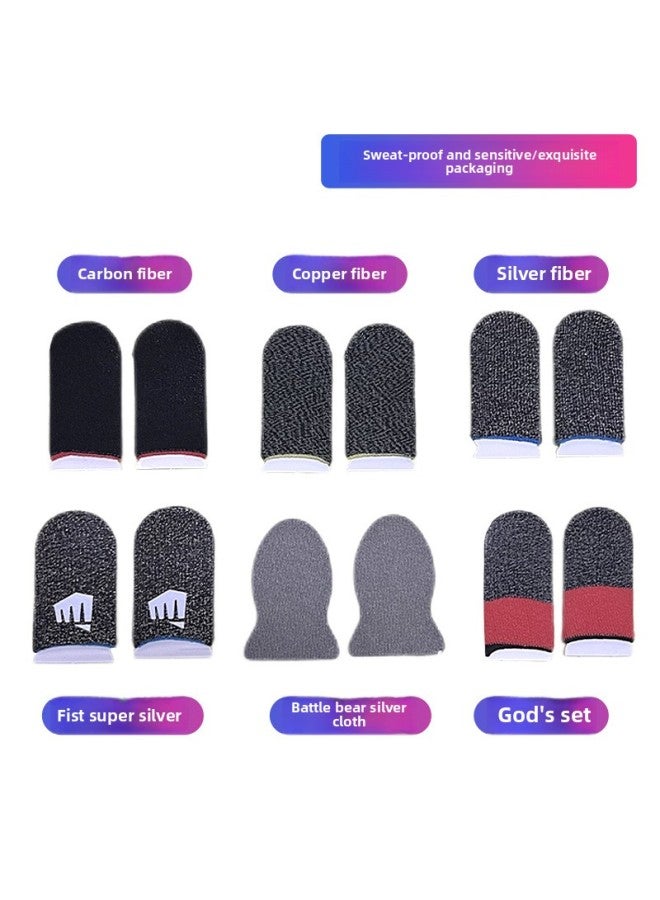 War Bear Game Finger Cover 24-pin Silver Fiber Hand Travel Finger Cover Game Gloves Ultra-thin Anti-sweat Walking Anti-slip E-sports-Product's Colour:■ A Pair Of War Bear Silver Cloth Finger Cots ■  - Image 3
