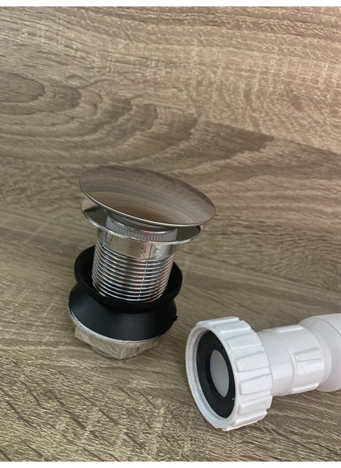 Color Structure Dream Push-Push Chrome Plated Pop-Up Kitchen Sink Siphon Bellows Water-Tight Full Mold Body