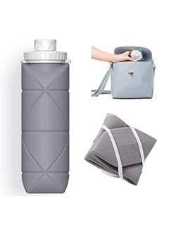 Excefore Collapsible Sports Water Bottles Leakproof Valve BPA Free Silicone Foldable Water Bottle for Gym Camping Sports Lightweight Travel Bottle Durable 20oz  - Image 1
