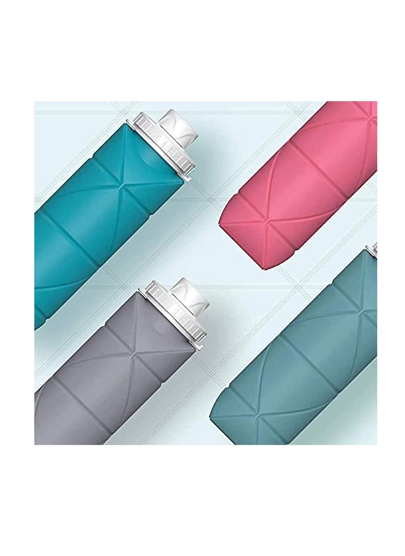 Excefore - Collapsible Sports Water Bottles Leakproof Valve BPA Free Silicone Foldable Water Bottle for Gym Camping Sports Lightweight Travel Bottle Durable 20oz - Image 1