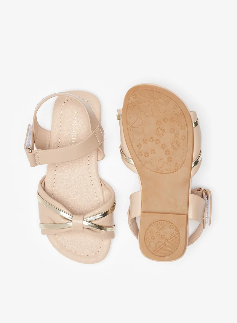 Flora Bella By Shoexpress Girls Solid Open Toe Sandals with Hook and Loop Closure