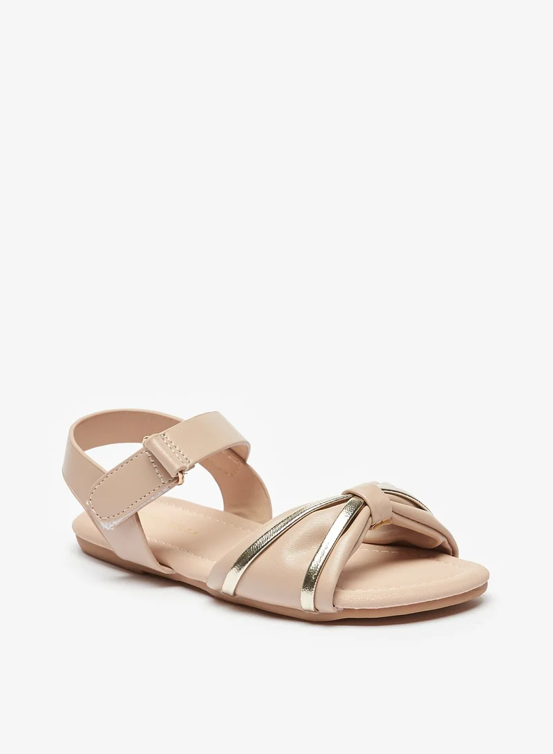 Flora Bella By Shoexpress Girls Solid Open Toe Sandals with Hook and Loop Closure