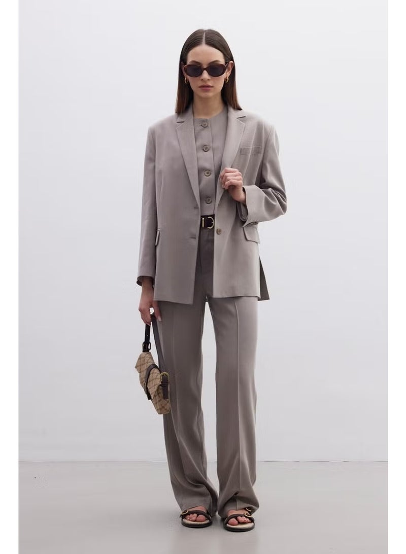 Manuka Oversize Natural Blazer Jacket Mink - Image 2