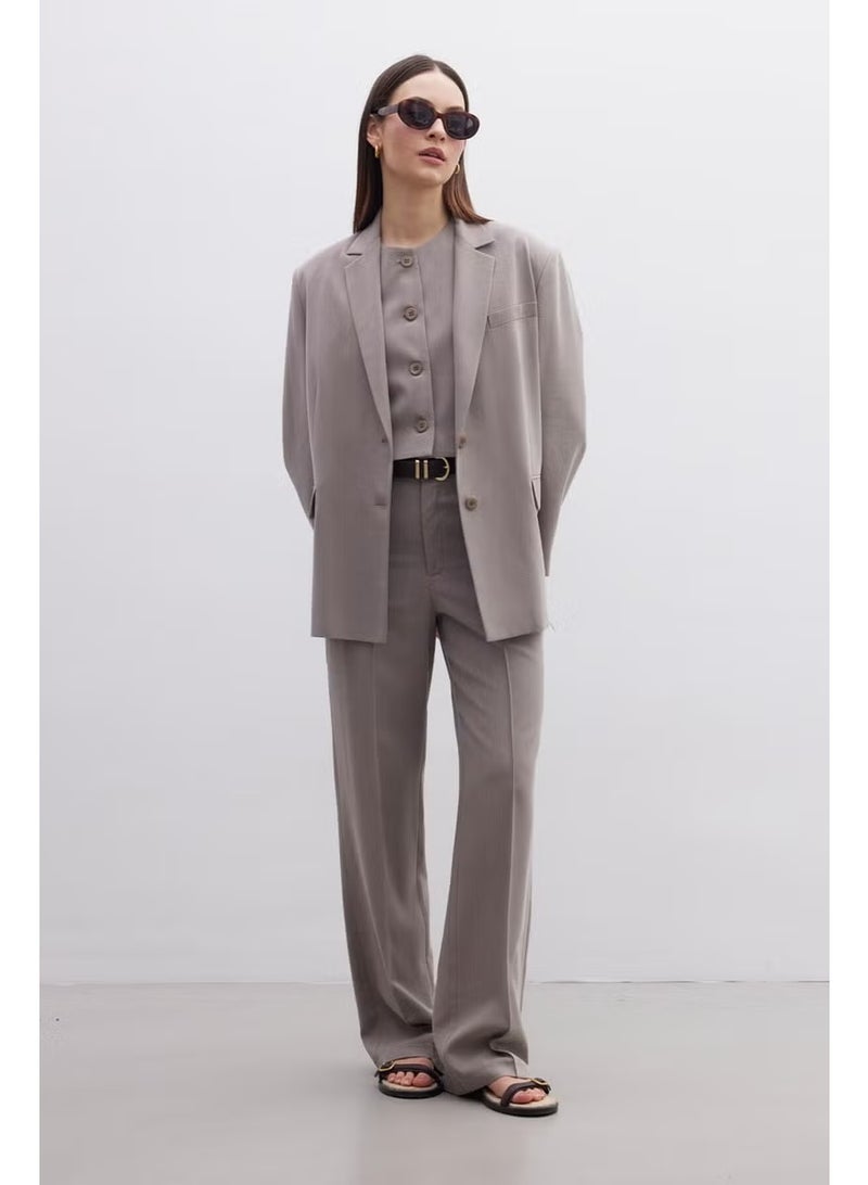 Manuka Oversize Natural Blazer Jacket Mink - Image 5