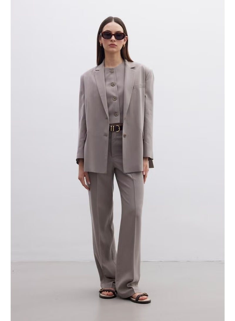 Manuka Oversize Natural Blazer Jacket Mink - Image 3