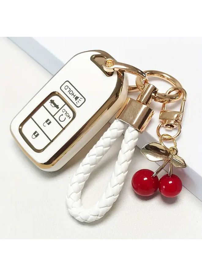 White TPU Car Key Cover Case For Honda CRV Accord Civic Inspire Models - Image 2