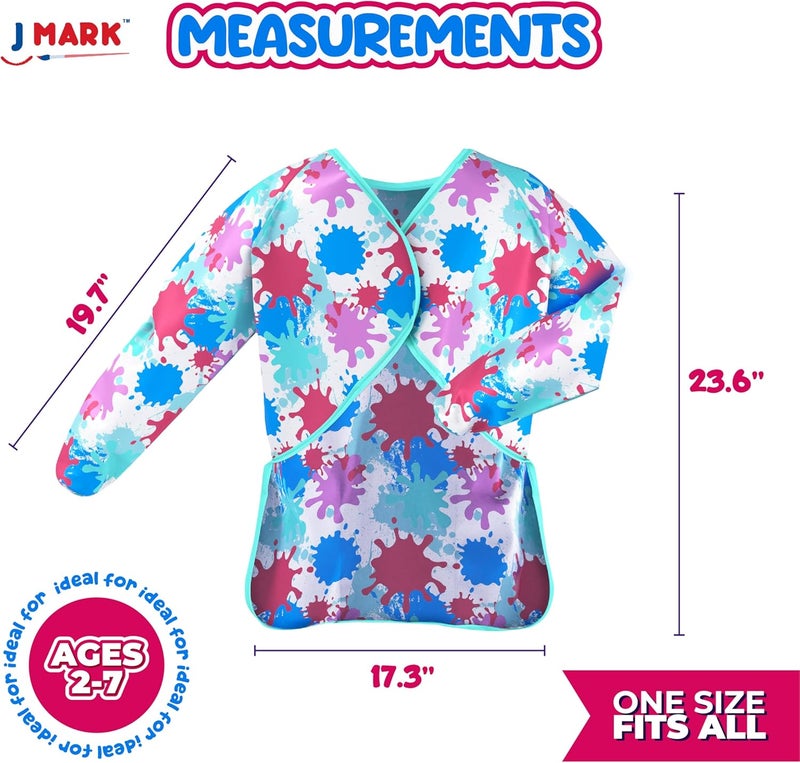 J MARK Waterproof Art Smock Painting Apron- 2 Pack Long Sleeve for Arts & Crafts - Image 5