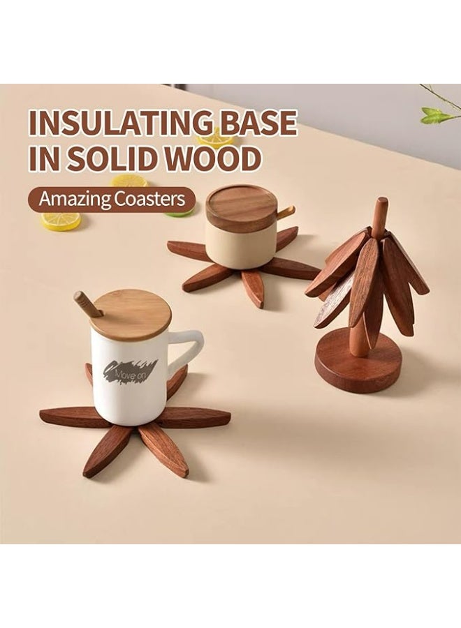 Wooden pot holders, tree coasters, potholders, bowls, scald pads, countertop potholders, teapots (dark wood)  - Image 1