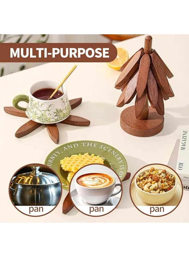 Wooden pot holders, tree coasters, potholders, bowls, scald pads, countertop potholders, teapots (dark wood)  - Image 4