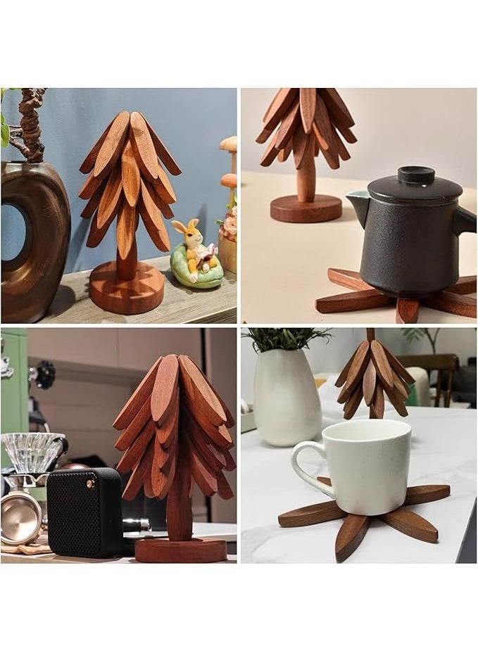 Wooden pot holders, tree coasters, potholders, bowls, scald pads, countertop potholders, teapots (dark wood)  - Image 5