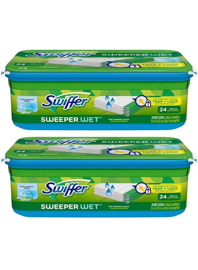 Swiffer Sweeper Wet Mopping Cloth Refill - Open Window Fresh - 24 wet cloths - 2 pk