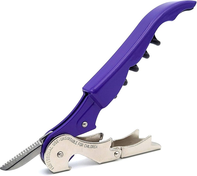 Pulltap's Genuine Classic 500 Waiter's Corkscrew – Double-Hinged Wine Key with Hinged Foil Cutter – Patented Design – Made in Spain – Violet (Violeta) - Image 1