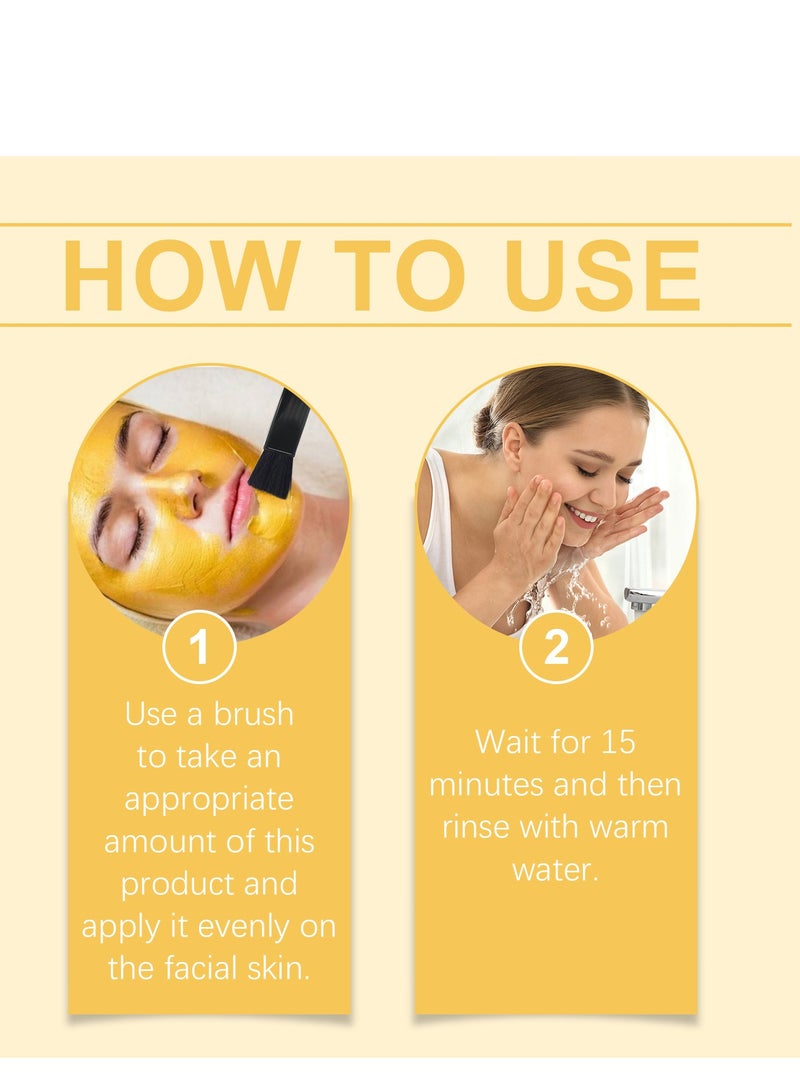 OUHOE Vitamin C Face Mask with Kaolin Clay and Turmeric for Dark Spots, Dull Skin, Skincare Facial Mask for Controlling Oil and Refining Pores  - Image 4