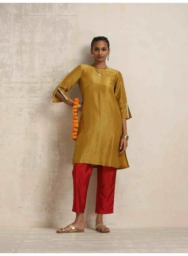 ترو برونز trueBrowns Gold Tissue Kurta Co-ord Set