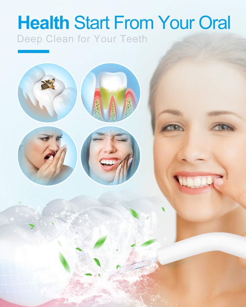 Nicefeel Cordless and Rechargeable Water Flosser - 300ML Water Tank Oral Irrigator, 4 Jet Tips, 3 Pressure Modes - IPX7 Waterproof and Travel Friendly for Dental Care Black - Image 2