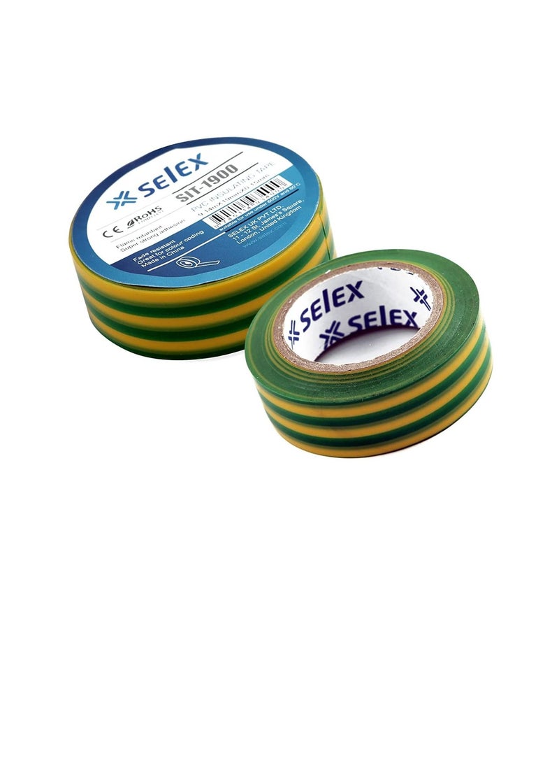 سيليكس شريط عازل PVC SIT-1900 سيليكس - أخضر أصفر (عبوة من 20) - Image 2