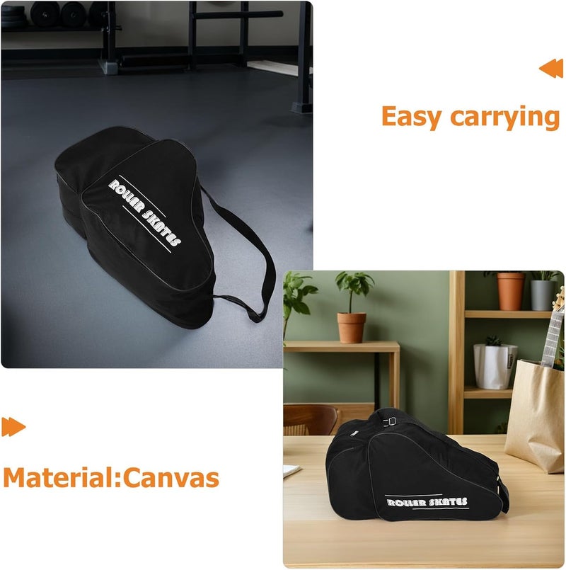 2pcs Ice Skates Carry Bag for Roller Skates Oxford Cloth Skating Shoes Storage Organizer with Shoulder Strap Thickened Unisex Backpack for Adults - Image 3
