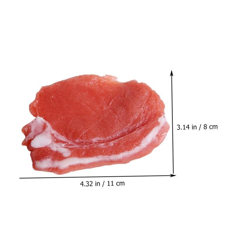 4Pcs Realistic Artificial Pork Slices Resin Food Display Photography Decor Props - Image 4