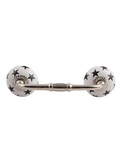 Indian-Shelf IndianShelf 1 Pack Ceramic Black Drawer Pulls T Bar Vintage Kitchen Cabinet Handles Silver Hardware 4 Hole to Hole Dresser Door Handle BH195CK1194  - Image 1