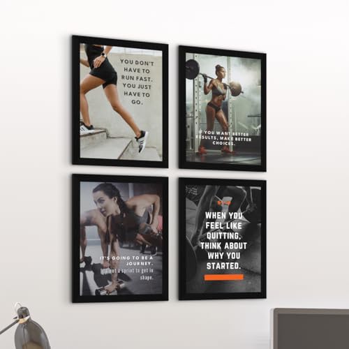 ArtX Paper Big Gym Health Quotes Wall Frame Art Painting, Multicolor, Inspirational, 10X13 inches each, 20 X 26 inches combined, Set of 4 - Image 3