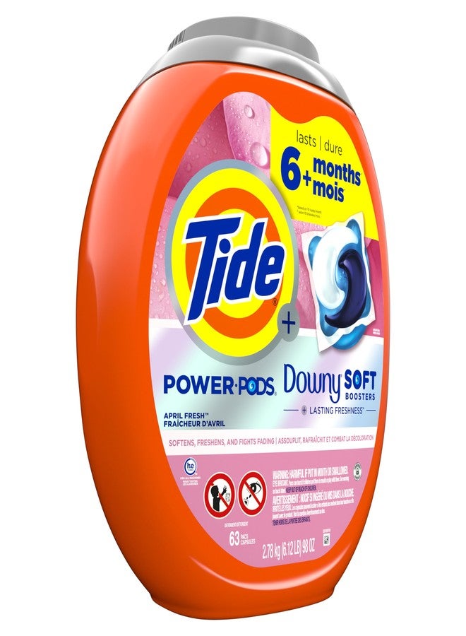 Tide Power PODs + Downy Laundry Detergent Pods, 63 Count, Soft Boosters + April Fresh - Image 4