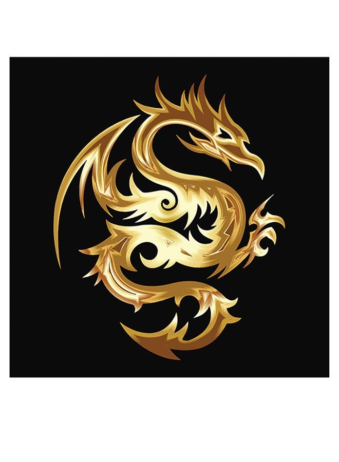 RYN Dragon Themed Wall Decor Black/Gold/Beige 30x30cm - Image 2