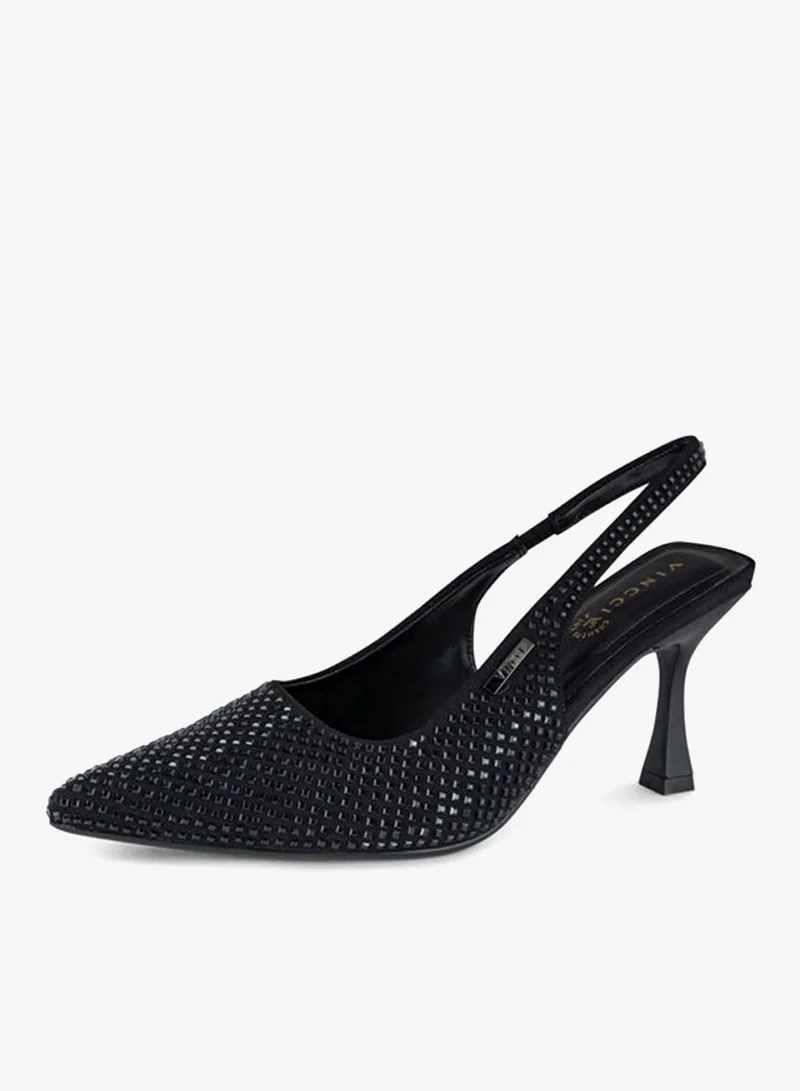 فينتشي صنادل نسائية بحزام كاحل مع كعب متوسط