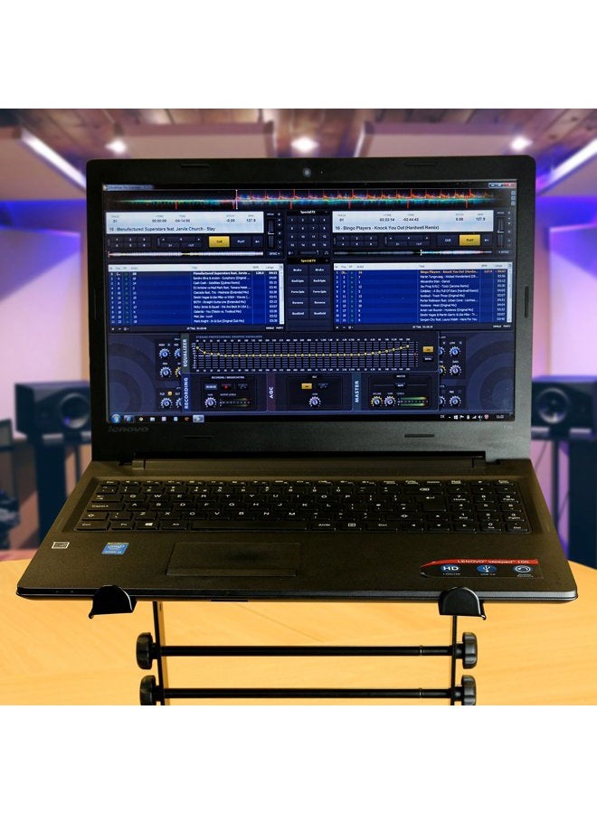 RockJam RJLP1 Adjustable Desk Mounted Desktop Laptop Stand Laptop Riser and DJ Controller Stand,Black - Image 4