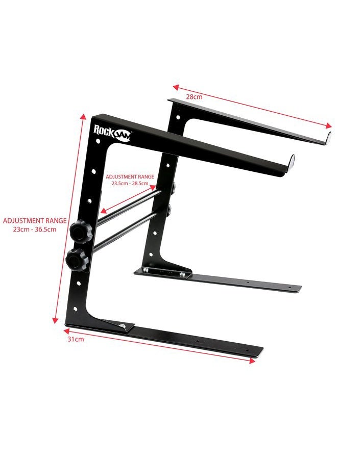 RockJam RJLP1 Adjustable Desk Mounted Desktop Laptop Stand Laptop Riser and DJ Controller Stand,Black - Image 2