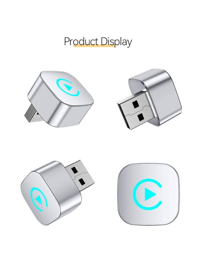 TUNKE 2-in-1 Wireless CarPlay & Android Auto Adapter – Bluetooth 5.0 + 5G WiFi, Plug & Play USB Dongle (Silver) for Cars with Wired CarPlay System - Image 2