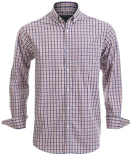 Double Pump Mens Button Down Shirts Cotton Long Sleeve Shirts Regular Fit (SL06A,M) - Image 1