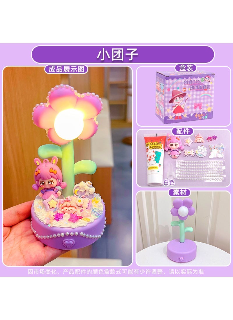 Kids DIY Flower Night Light Craft Kit Small dumpling-free battery