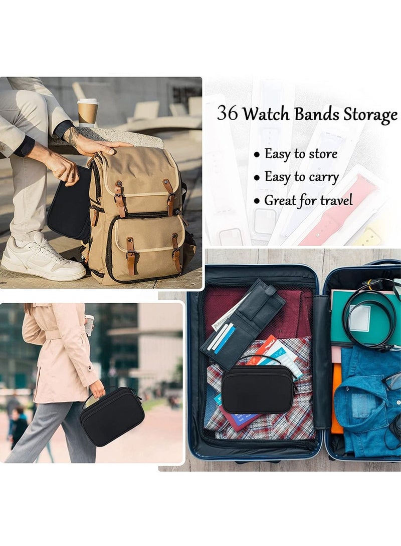 36 Watch Bands Storage Case with Spill-resistant Watch Band Organizer Bag with Watch Straps Carrying Holder Pouch for Watch Bands, Watch Band Pin and Other Accessories  - Image 3