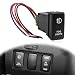 SYudwen LED Fog Light Symbol Push Button Switch White Backlight ONOff Switch with Connector Wire Compatible with Toyota - Image 2