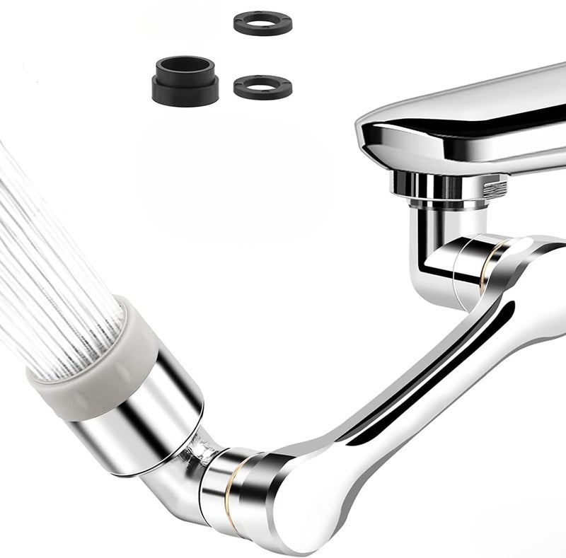 Valajogi Stainless Steel 1080° Rotating Faucet Extender with Aerator, Swivel Sink Tap Extension 2 Mode Spray Water Saving Faucet Extension for Taps Head for Kitchen & Bathroom Sink, Splash Proof - Image 1