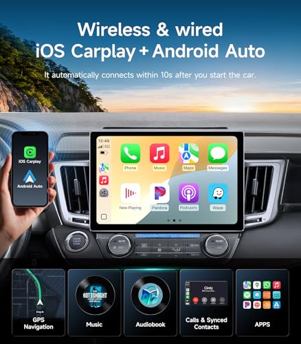 AINAVIGO 11.5" Car Radio for Toyota RAV4 2013-2018 - Wireless CarPlay Android Auto | 5G WiFi Touchscreen Stereo | GPS Navigation | Bluetooth FM/AM | HD Backup Camera - Image 3