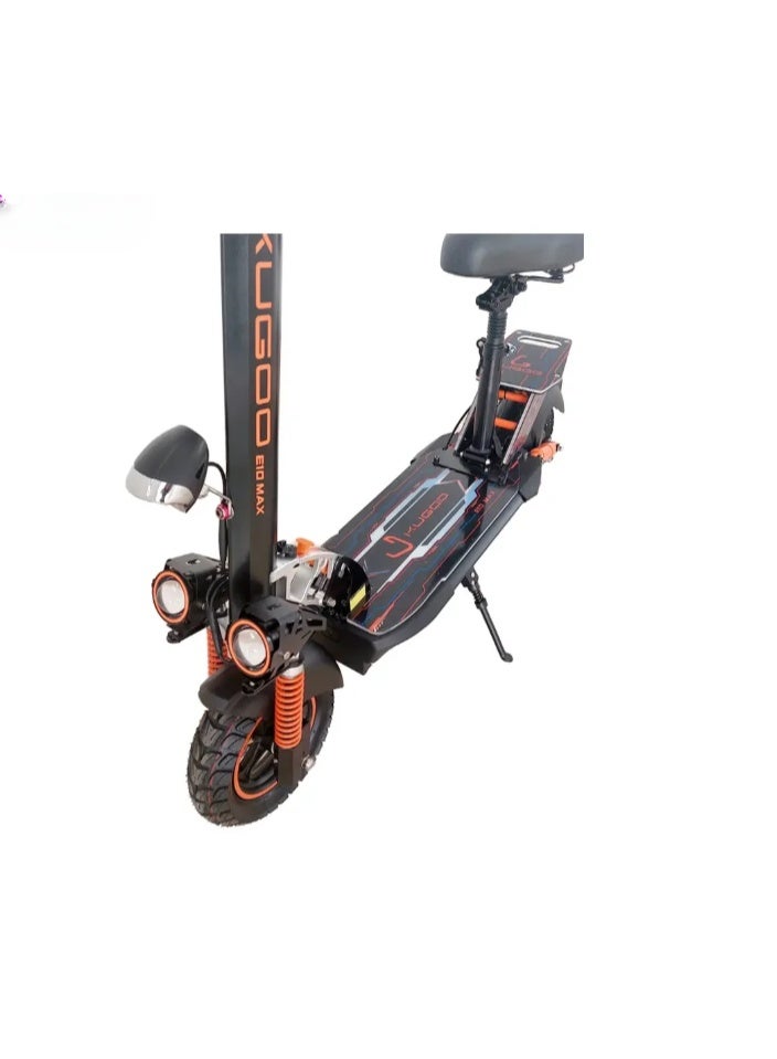 كي يو جي أو أو سكوتر كهربائي قابل للطي من كوجو E10 ماكس، 48 فولت، 15 أمبير، 2000 واط، للبالغين - سكوتر كهربائي عالي الطاقة ذو مدى طويل وبطارية كبيرة وإطار متين - Image 2