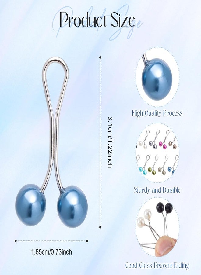 CoolShef 12PCS Hijab Pins for Scarf Stylish - Pearl & Crystal Brooch Pins, Cute Hijab Clips for Women, Headscarf Shawl Safety Pins, Decorative Buttons for Muslim Scarf & Wedding Dress, 12 Color - Image 2