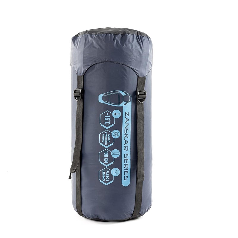 TriPole Zanskar Army Sleeping Bag with Fleece Lining for Cold Weather Trekking and Travelling | 6'2" Height Mummy Shape | Water Repellent | 3 Year Warranty (-15 °C Blue) - Image 5