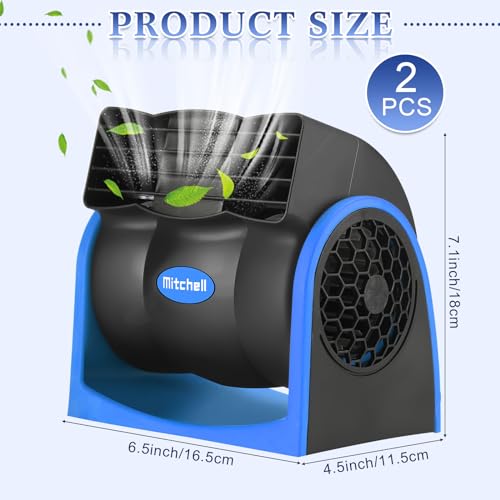 Tujoe 2 Pcs 12v Car Fan Car Vehicle Electric Cooling Fan with Cigarette Light Plug Mini Adjustable Speed Silent Air Cooler Portable Cold Air Fans for Cars Auto Suv Truck Cart Rv Atv - Image 2