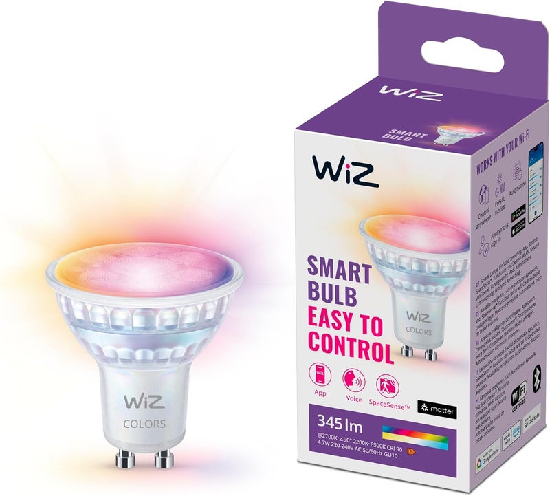 WiZ Smart LED GU10 Glass Bulb with RGB Colors - Image 1
