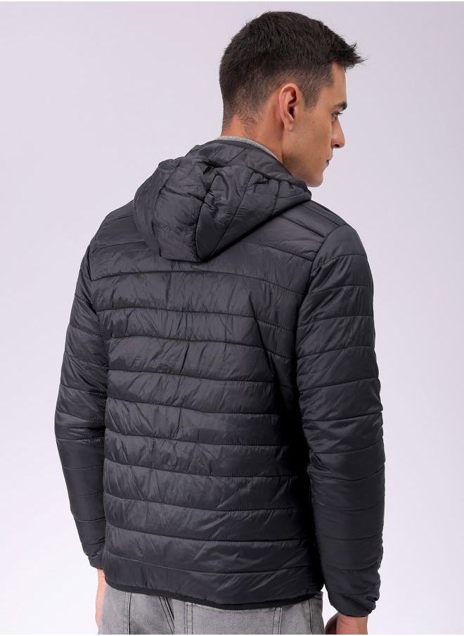 The Indian Garage Co Men Slim Fit Solid Puffer Jackets  - Image 2
