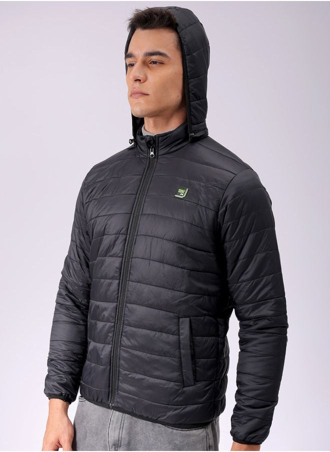 The Indian Garage Co Men Slim Fit Solid Puffer Jackets  - Image 5