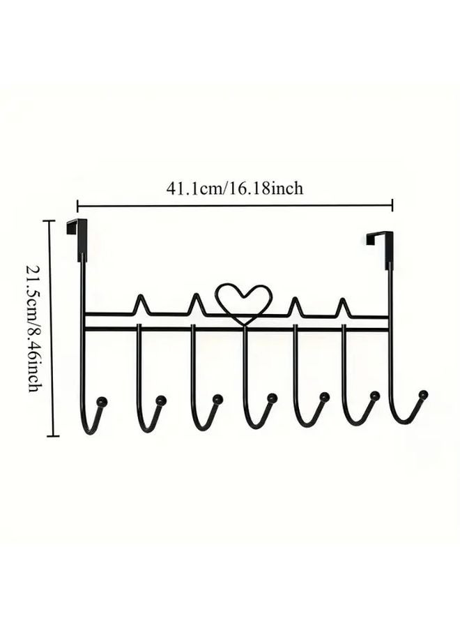 Heavy Duty Metal Over The Door Organizer Rack Black Space Saving Storage - Image 4