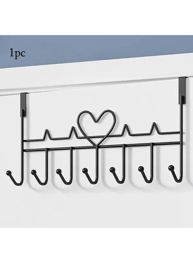 Heavy Duty Metal Over The Door Organizer Rack Black Space Saving Storage - Image 1