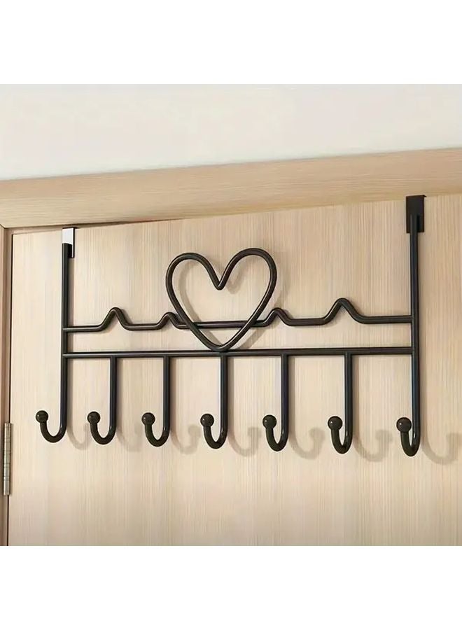 Heavy Duty Metal Over The Door Organizer Rack Black Space Saving Storage - Image 5