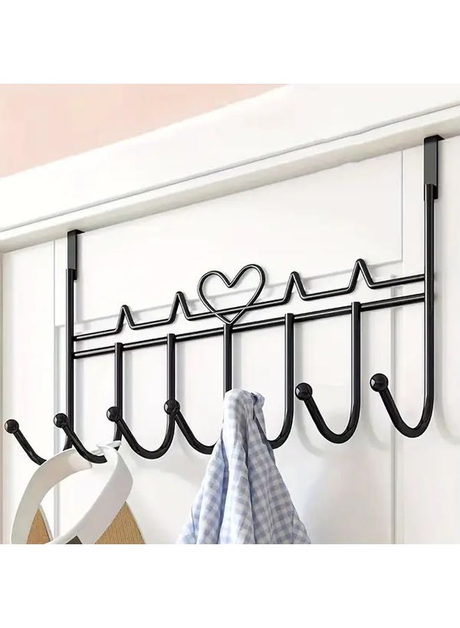 Heavy Duty Metal Over The Door Organizer Rack Black Space Saving Storage - Image 3